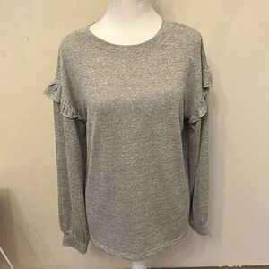 Gap gray long ruffle sleeve top Size S ECU